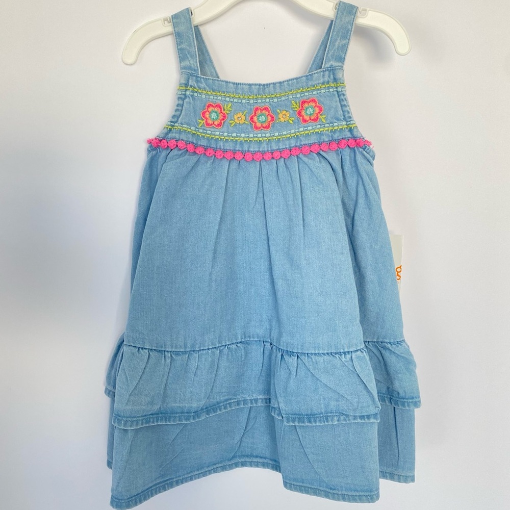 Baby Girl Strawberry Summer Dress Denim Dress And Denim Onesie 12 Months Bundle - Picture 5 of 10